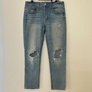 American Eagle Outfitters- Tomgirl stretch denim jeans, size 8R, w/distr…